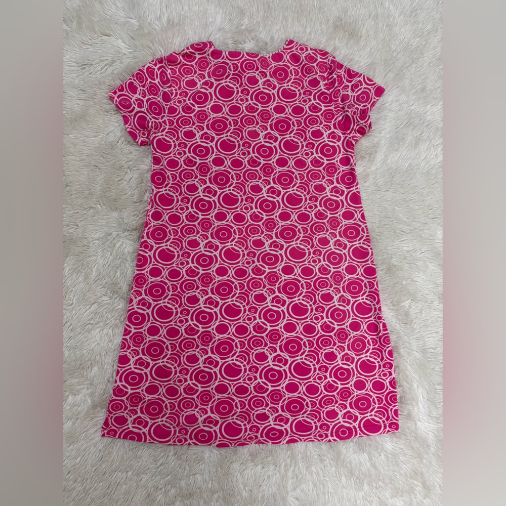 Lulu-B Fuchsia Circle Print Mini Dress - Picture 2 of 9